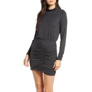 LAST CHANCE Ali & Jay Sunset & Vine Grey Long Sleeve Ruched Sheath Dress  M